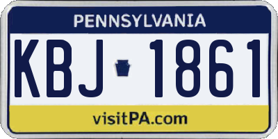 PA license plate KBJ1861