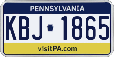 PA license plate KBJ1865