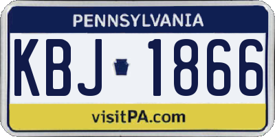 PA license plate KBJ1866