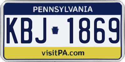 PA license plate KBJ1869