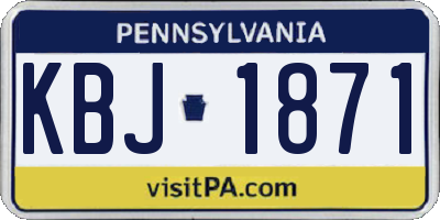 PA license plate KBJ1871