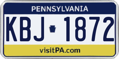 PA license plate KBJ1872