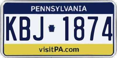 PA license plate KBJ1874