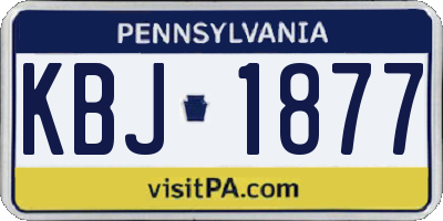 PA license plate KBJ1877