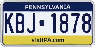PA license plate KBJ1878
