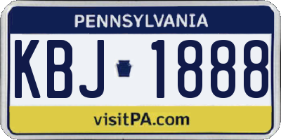 PA license plate KBJ1888