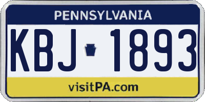 PA license plate KBJ1893