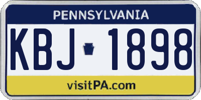 PA license plate KBJ1898