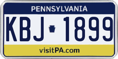 PA license plate KBJ1899