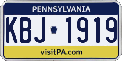 PA license plate KBJ1919
