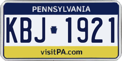 PA license plate KBJ1921