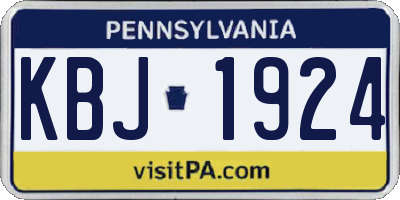 PA license plate KBJ1924