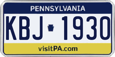 PA license plate KBJ1930