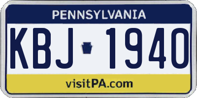PA license plate KBJ1940