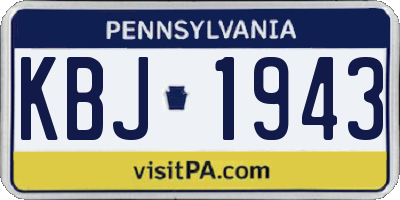 PA license plate KBJ1943