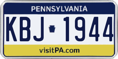 PA license plate KBJ1944
