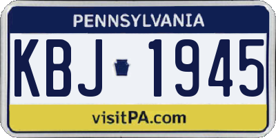 PA license plate KBJ1945