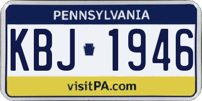 PA license plate KBJ1946