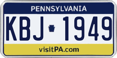 PA license plate KBJ1949