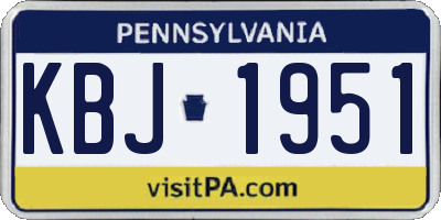 PA license plate KBJ1951