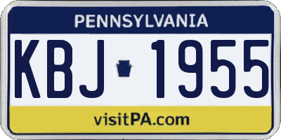 PA license plate KBJ1955