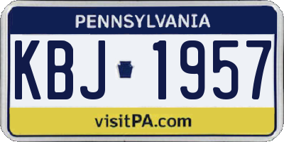 PA license plate KBJ1957