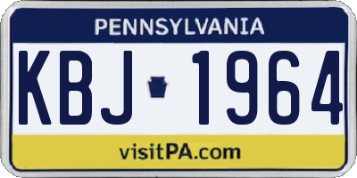 PA license plate KBJ1964