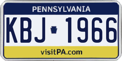 PA license plate KBJ1966