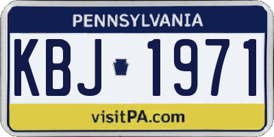 PA license plate KBJ1971