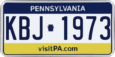 PA license plate KBJ1973