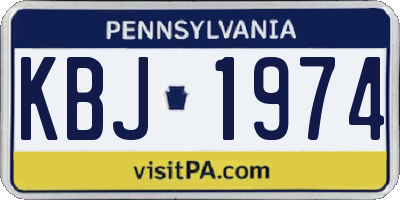 PA license plate KBJ1974