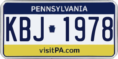 PA license plate KBJ1978