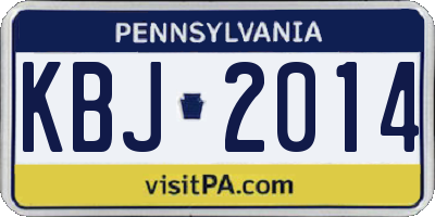 PA license plate KBJ2014