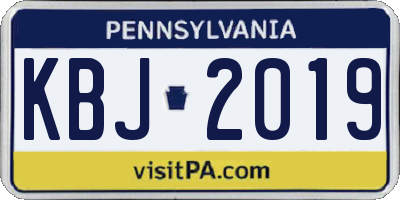 PA license plate KBJ2019