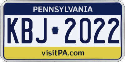 PA license plate KBJ2022