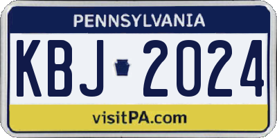 PA license plate KBJ2024
