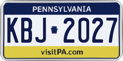 PA license plate KBJ2027