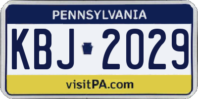 PA license plate KBJ2029