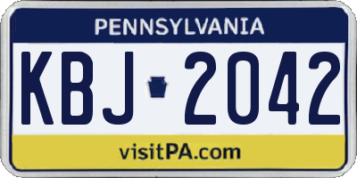 PA license plate KBJ2042