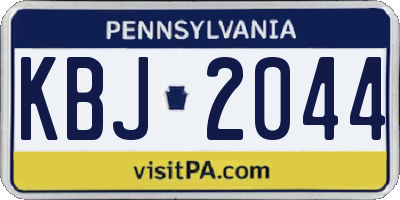 PA license plate KBJ2044