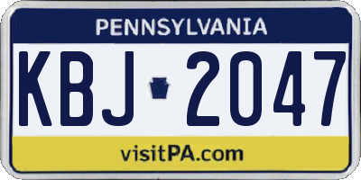 PA license plate KBJ2047