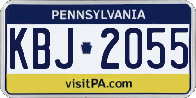 PA license plate KBJ2055