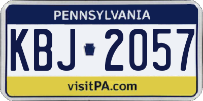 PA license plate KBJ2057