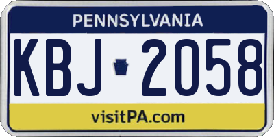 PA license plate KBJ2058