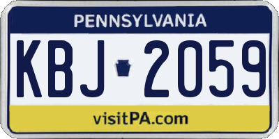 PA license plate KBJ2059