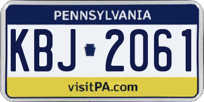 PA license plate KBJ2061