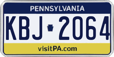 PA license plate KBJ2064