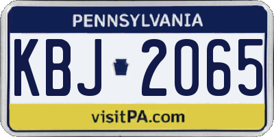 PA license plate KBJ2065