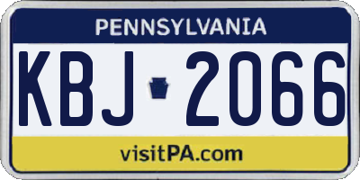 PA license plate KBJ2066