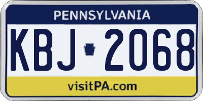 PA license plate KBJ2068